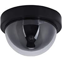 Cámara Falsa- cámara de Seguridad de vigilancia de Domo ficticio cámara simulada con 1pc de luz LED para Exterior…